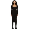 Ganni Black Melange Knit Mid-length Dress