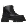 Ganni Zip-up Leather Ankle Boots In 099 Black