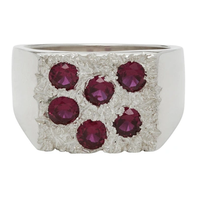 Bleue Burnham Rose Garden Recycled Sterling Silver Sapphire Signet Ring
