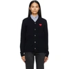 Comme Des Garçons Play Heart Logo Cardigan In Navy