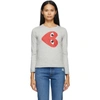 COMME DES GARÇONS PLAY GREY HORIZONTAL HEART LONG SLEEVE T-SHIRT