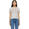 Comme Des Garçons Play Comme Des Garcons Play Grey Outline Heart T-shirt In Grey