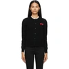Comme Des Garçons Play Black Double Heart Patch Cardigan In Black