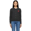 Comme Des Garçons Play グレー ウール Layered Double Heart カーディガン In Grey