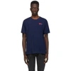 Comme Des Garçons Play Double Heart Patch Cotton Jersey T-shirt In Navy