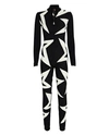 Perfect Moment Star-logo Intarsia Merino Base-layer Jumpsuit In Black/white
