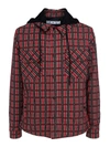 Off-white Check Hooded Jacket In Red