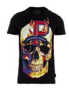 PHILIPP PLEIN FLAME T-SHIRT IN BLACK