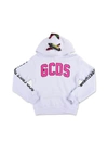 GCDS LACED HOODIE IN WHITE