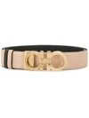 Ferragamo Reversible Gancini Calfskin Leather Belt In Pink