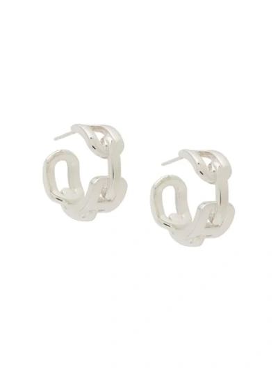Ambush Chain-link Hoop Earrings In Silver