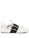 Valentino Vl7n Leather And Fabric Low-top Sneakers In White