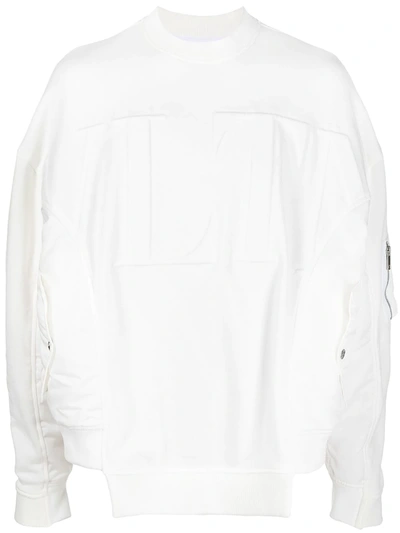 Valentino Side Pockets Sweatshirt In White