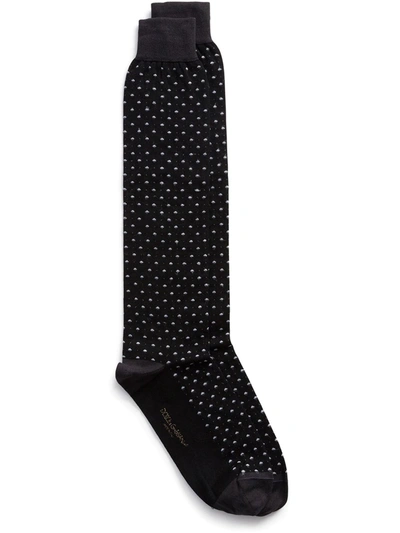 Dolce & Gabbana Polka-dot Cotton Socks In Black