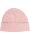 N•PEAL RIBBED CASHMERE BEANIE HAT