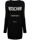 MOSCHINO COUTURE LOGO-PRINT KNITTED DRESS