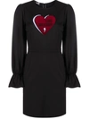 LOVE MOSCHINO EMBROIDERED HEART-LOGO DRESS