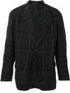 Ziggy Chen Check-pattern Single-breasted Blazer In Black