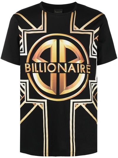 Billionaire Logo Print T-shirt In Black