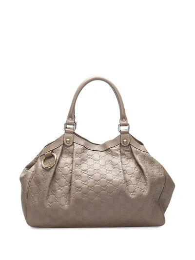 Pre-owned Gucci Ssima Sukey 托特包 In Grey