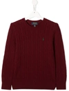 RALPH LAUREN CABLE-KNIT CREW-NECK JUMPER