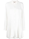 Blanca Vita Anastasia Flounce Shirt Dress In White