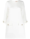 BLANCA VITA BUTTON-DETAIL SHIFT DRESS