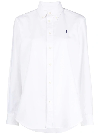 Polo Ralph Lauren Logo-embroidered Buttoned Shirt In White