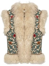 GUCCI OVERSIZED FLORAL-EMBROIDERED GILET JACKET