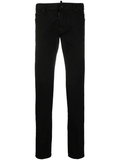 Dsquared2 Black Cotton Denim Skinny-fit Jeans In Negro