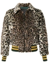 R13 LEOPARD PRINT FAUX-FUR JACKET