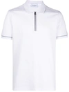 FERRAGAMO EMBROIDERED-LOGO ZIP-FRONT POLO