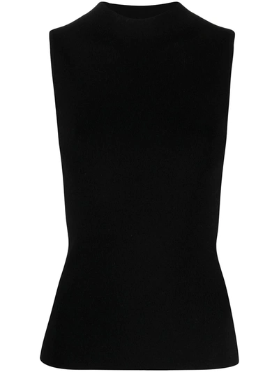 Diane Von Furstenberg Mock Neck Sleeveless Top In Black