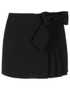 RED VALENTINO BOW-DETAIL PLEATED SKORT