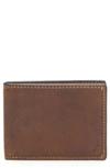 Frye Logan Slim Leather Id Billfold Wallet In Dark Brown