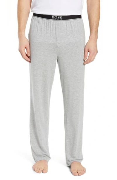 Hugo Boss Mélange Stretch-modal Jersey Pyjama Trousers In Grey