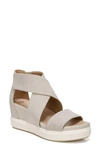 Dr. Scholl's Scout High Womens Open Toe Platform Sandals In Beige Fabric