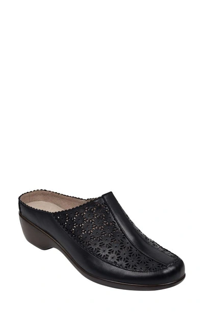 Easy Spirit Women's Dusk Block Heel Slip-on Casual Mules In Black