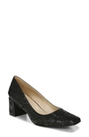 Naturalizer Karina Square Toe Pump In Black Snake Print Leather