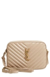 Saint Laurent Beige Lou Quilted Leather Camera Bag In Nude & Neutrals