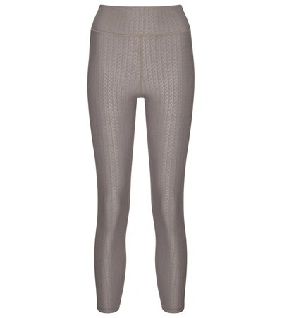 The Upside Liegia Dance Stretch-jacquard Leggings In Brown