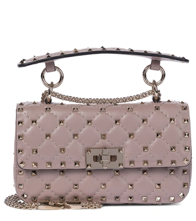 Valentino Garavani Rockstud Spike Small Leather Shoulder Bag In Pink