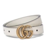 Gucci Gg Leather Belt In White
