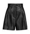DOLCE & GABBANA 皮革高腰短裤,P00534049