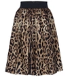Dolce & Gabbana Leopard-print Cotton Poplin Skirt In Brown