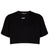 OFF-WHITE RIBBED CROP TOP,P00535572