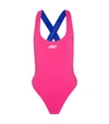 OFF-WHITE STRETCH-JERSEY SWIMSUIT,P00535635
