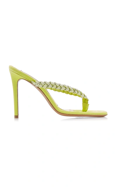 Alexandre Vauthier Women's Jojo Embellished Suede Thong Sandals In Yellow