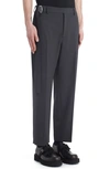 Valentino Belted Waist Straight Leg Pants In Gunmetal