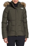 The North Face Gotham Water Repellent 550 Fill Power Down Jacket In New Taupe Green